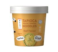 Nashi Tapioca Konjac Shirataki Pot Noodles Beef Flavour (6 x 150g)| Vegan, Plant-Based Instant Healthy Cup Noodles | Low Calorie 52kcal, High Fibre, Gluten-Free, Fat-Free | Ready-to-Eat Keto Diet Meal