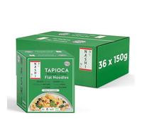 Nashi Tapioca Shirataki (Flat Noodles, Pack of 36 x 150g), Vegan, Instant Japanese Noodles, Low Carb, Low Calorie, Gluten & Fat Free, Odorless, Ready to Eat, Healthy Keto Diet Food