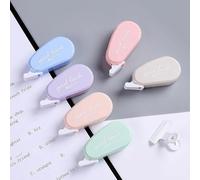 NASHnal Correction Tape and White Out Roller Set - Pastel Morandi Colours Mess Free Alteration Dispenser - Compact Stationery Supplies for School Office and Student Revision - 6 Piece Pack