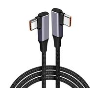 NASHnal Fast Charge USB C to USB C 90 Degree Cable 100W 5AMP Type C Braided Data Lead FOR MacBook Pro 2022 2021 iPad Air 5 Galaxy S23 S22 Ultra S21 FE A53 A14 Mi 11 Note 10 Pixel 7 Pro 7 6 5 4a 1 M