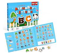 NASHRIO Magnetic Alphabet Letters for 3-5 Years Old Kids, ABC Learning Toys with Animal Words Educational Preschool Toys Montessori Early Learning Magnetic Book Set for Boys and Girls 3 4 5