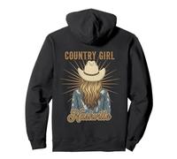 Nashville Country Music Cow Girl Vacation Design On Back Pullover Hoodie