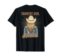 Nashville Country Music Cow Girl Vacation Design On Back T-Shirt