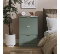 Nashville F Bedside Table Green 3 Drawers 45cm