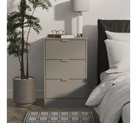 Nashville F Bedside Table Grey 3 Drawers 45cm