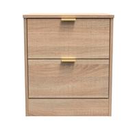 Nashville F Bedside Table Light Oak 2 Drawers 45cm