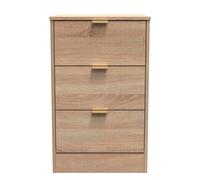 Nashville F Bedside Table Light Oak 3 Drawers 45cm