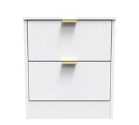 Nashville F Bedside Table White 2 Drawers 45cm