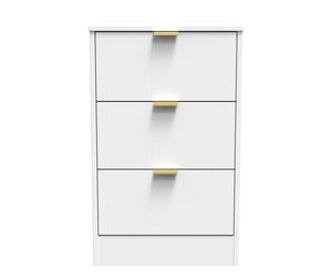 Nashville F Bedside Table White 3 Drawers 45cm