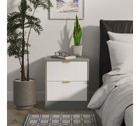 Nashville F Bedside Table White & Grey 2 Drawers 45cm