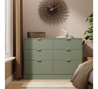Nashville F Large Chest of Drawers Green 6 Drawers 115cm