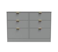 Nashville F Large Chest of Drawers Grey 6 Drawers 115cm