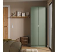Nashville F Tall Wardrobe Green 2 Doors 1 Shelf 77cm