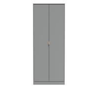 Nashville F Tall Wardrobe Grey 2 Doors 1 Shelf 77cm