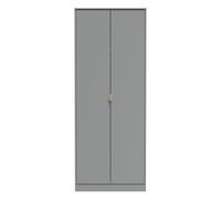 Nashville F Tall Wardrobe Grey 2 Doors 1 Shelf 77cm
