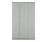 Nashville F Tall Wardrobe Grey 3 Doors 1 Shelf 116cm
