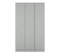 Nashville F Tall Wardrobe Grey 3 Doors 1 Shelf 116cm