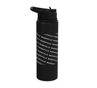 Nashville - Minimalist All Over Repeating Text America Lover Stainless Steel Insulated Water Bottle