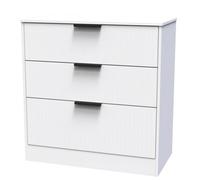 Nashville Ready Assembled White 3 Drawer Chest (H)791mm (W)766mm (D)395mm
