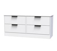 Nashville Ready Assembled White 4 Drawer Bed Box (H)521mm (W)1146mm (D)395mm