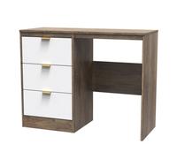 Nashville Ready Assembled White & Oak 3 Drawer Dressing Table (H)756mm (W)969mm (D)395mm