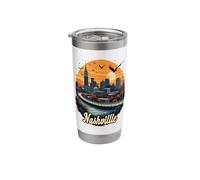 Nashville Skyline Sunset Cityscape Stainless Steel Insulated Tumbler