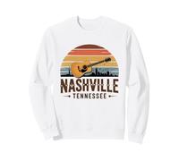 Nashville Tennessee Acoustic Guitar Skyline Retro Sweatshirt