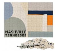 Nashville Tennessee Artistic Wooden Puzzle for Adults, 1000 Pieces | A focused indoor hobby: steady puzzle progress at home.