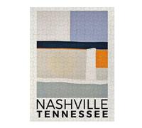 Nashville Tennessee Poster Wooden Jigsaw Puzzle for Adults, 500 PCS