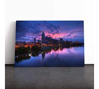 Nashville Tennessee Skyline USA Canvas Print | Gallery Wrapped 30mm Frame Wall Art | 30x20 inches | Ready to Hang | Modern Cityscape Picture | Living Room Bedroom Lounge Office