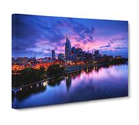 Nashville Tennessee Skyline USA Modern Canvas Wall Art Print Ready to Hang, Framed Picture for Living Room Bedroom Home Office Décor, 30x20 Inch (76x50 cm)