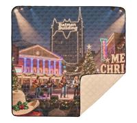 Nashville U.s.-Themed Christmas Wallpaper Cute Foldable Baby Activity Play Mat for Floor One-Piecing Infant Play Activity Mat for Newborns Babies Infants Toddlers, 50'' x 50''