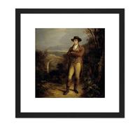Nasmyth Robert Burns Scottish Poet 8X8 Inch Square Wooden Framed Wall Art Print Picture with Mount Artery8 Black One Size