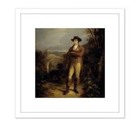 Nasmyth Robert Burns Scottish Poet 8X8 Inch Square Wooden Framed Wall Art Print Picture with Mount Artery8 White One Size