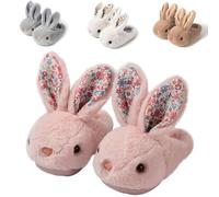 Nasogetch Kids Fluffy Bunny Slippers for Girls Boys - Cute Plush Toddler Winter Warm House Shoes - Soft Rabbit Novelty Pink 20 150mm 5/5.5UK Child
