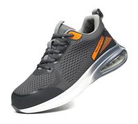 Nasogetch Safety Trainers for Men Women Safety Shoes Lightweight Steel Toe Cap Trainers with Cushioning Non-Slip and Puncture Proof Grey 280 46 EU 11.5 UK