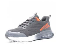 Nasogetch Safety Trainers for Men Women Waterproof Safety Shoes Lightweight Steel Toe Cap Trainers with Cushioning Non-Slip and Puncture Proof Grey 240 38 EU 5 UK