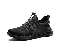 Nasonberg Steel Toe Cap Trainers Safety Trainers Men Womens Lightweight Puncture Resistant Safety Shoes Non Slip Work Trainers (Black,11 UK)