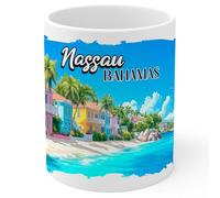 Nassau Bahamas Ceramic Coffee Mug 11oz Paradise Island - Tea Coffee Mug with Comfortable Grip - Unique Travel Gift Cup for Office or Home - Vibrant Long-Lasting Print ID44991