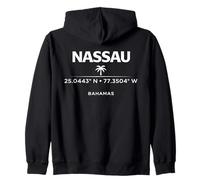 Nassau Bahamas Coordinates Island Travel Design Zip Hoodie