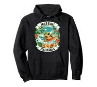 Nassau Bahamas Cute Sea Turtle Surfing Summer Vacation Pullover Hoodie