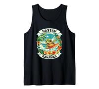 Nassau Bahamas Cute Sea Turtle Surfing Summer Vacation Tank Top