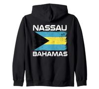 Nassau Bahamas Flag Distressed Island Pride Design Zip Hoodie