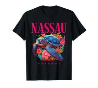 Nassau Bahamas Floral Beach Turtle Souvenir Value Graphic T-Shirt