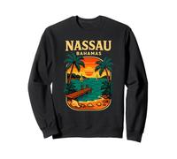 Nassau Bahamas Island Retro Sunset Tropical Scenic Sweatshirt