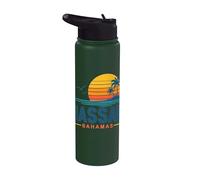 Nassau Bahamas Retro Sunset Beach Stainless Steel Insulated Water Bottle