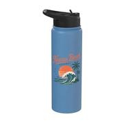 Nassau Beach Bahamas Tropical Sunset Wave Stainless Steel Insulated Water Bottle