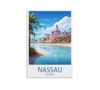 Nassau Beach Bahamas Vintage Travel Poster Lake 08x12inch(20x30cm) Print Poster Home Bathroom Bedroom Office Living Room Decor Canvas Poster