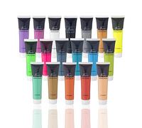 Nassau Fine Art Acrylic Paint Set - 18 Premium Colours Including Neon and Metallic Gold and Silver | Waterproof, High Coverage and Quick Drying | Perfect for Artists and Hobbyists | 36ml