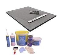 Nassboards Complete Linear Tile Base Tray & Waste System (Y/L) - Waterproof Watertight Design with Drain, Installation Guide, Including Sealing Tape, Grate, XPS Quality Standard Base, Gradient Ready